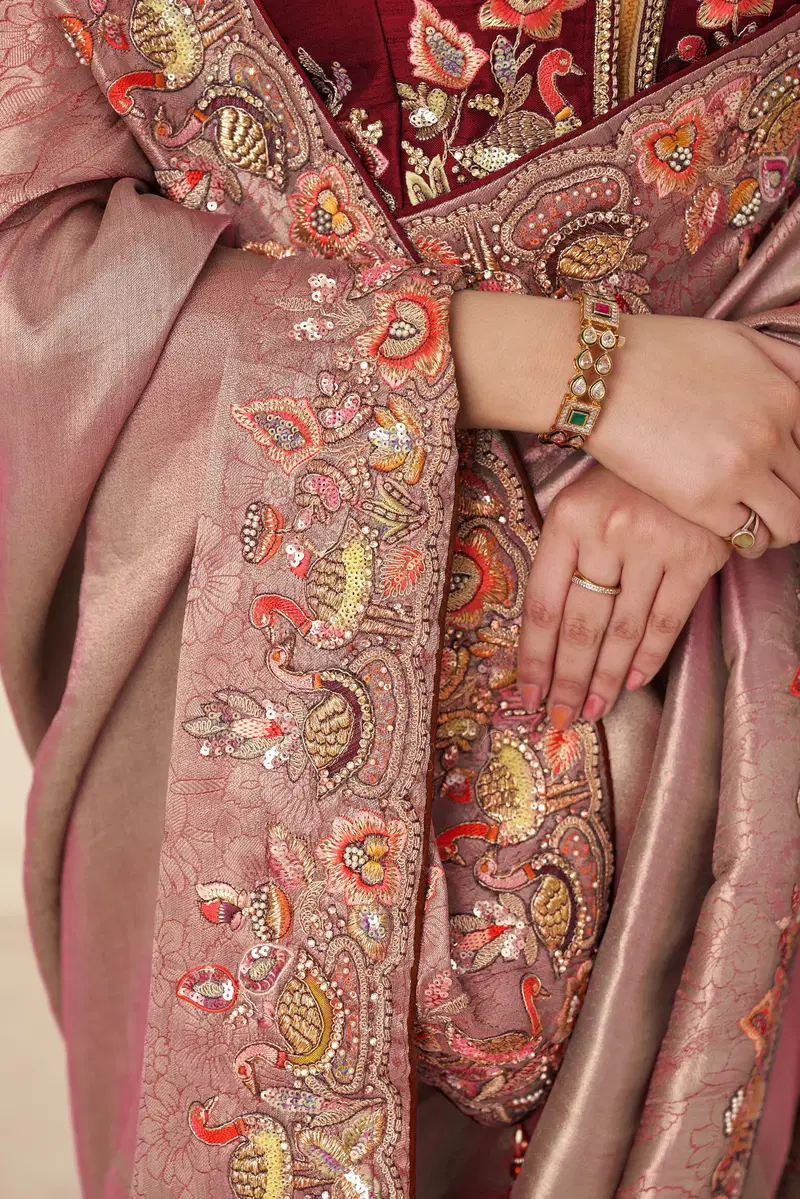 Kf  111 Pink Color Pure Dola Viscouse Silk Saree Online Wholesale